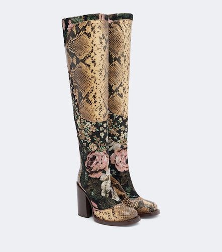 Cuissardes en cuir patchwork - Dries Van Noten - Modalova