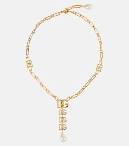 Collier à perles fantaisie et logo - Dolce&Gabbana - Modalova