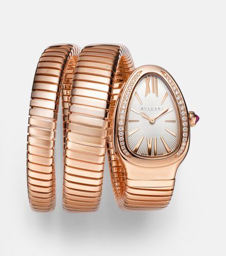 Montre Serpenti Tubogas en or 18 ct, diamants et quartz - Bvlgari - Modalova