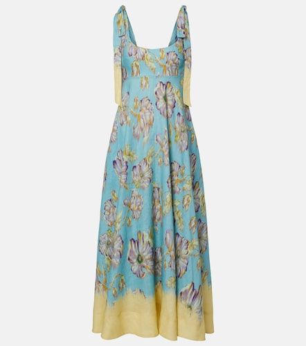 Alémais Robe midi Jerry en lin à fleurs - Alemais - Modalova