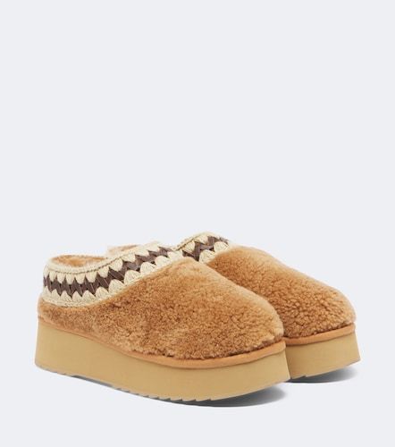 Mules à plateforme en shearling - Mou - Modalova