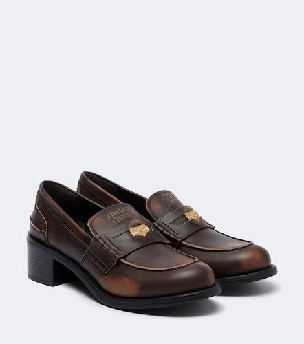 Miu Miu Escarpins Decò en cuir - Miu Miu - Modalova