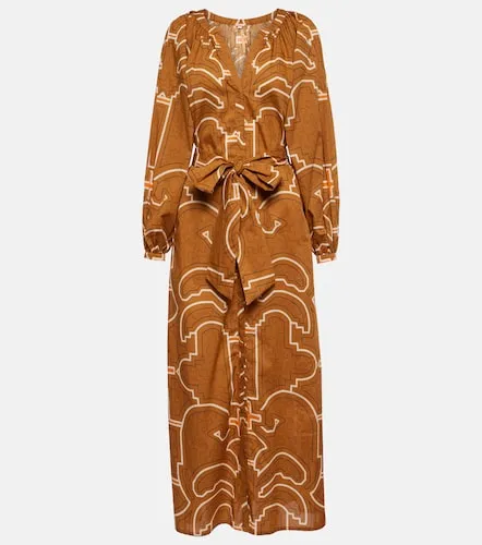 Robe longue en coton à imprimé - Johanna Ortiz - Modalova