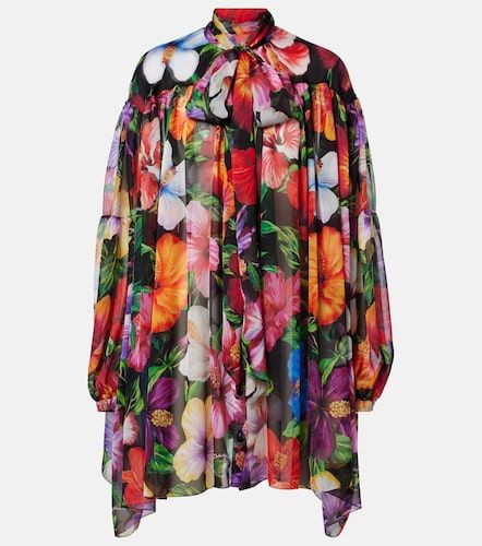 Blouse oversize en soie à fleurs - Dolce&Gabbana - Modalova