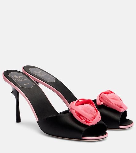 Mules Rose Vivier 85 en satin à fleurs - Roger Vivier - Modalova