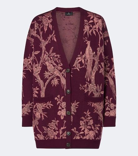 Cardigan en laine mélangée à fleurs - Etro - Modalova