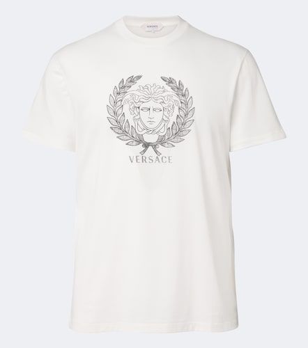 T-shirt Medusa en coton à imprimé - Versace - Modalova