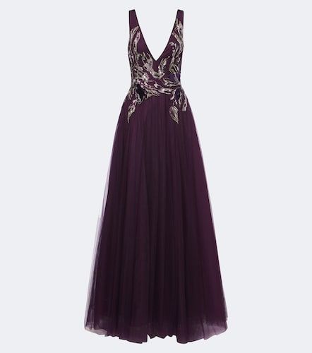 Robe longue Vianna à ornements - Costarellos - Modalova