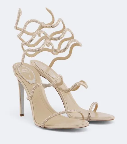 Sandales Cleo en satin à cristaux - Rene Caovilla - Modalova