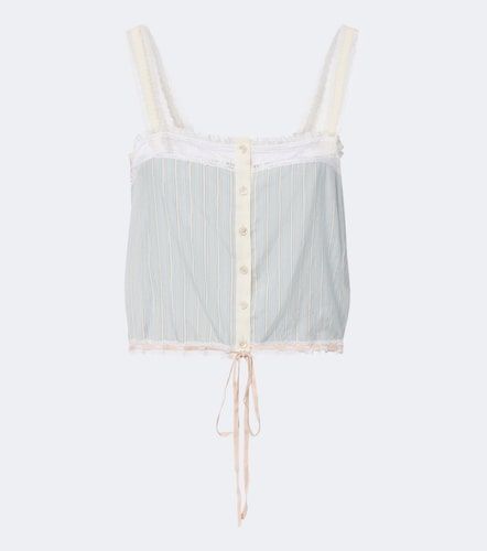 Chloé Top en soie à rayures et dentelle - Chloe - Modalova