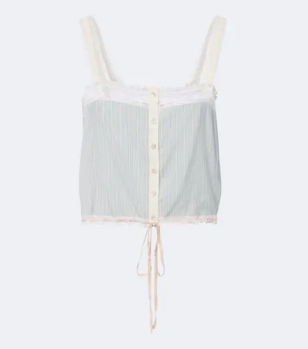 Chloé Top en soie à rayures et dentelle - Chloe - Modalova