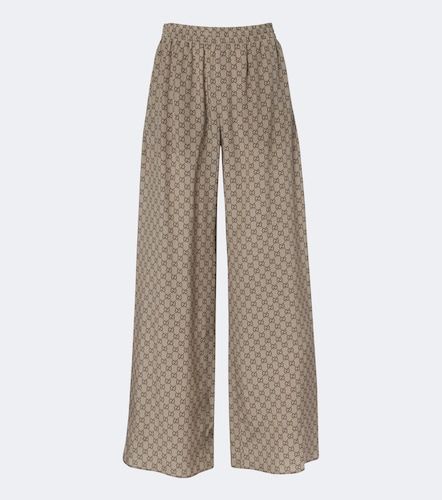 Gucci Pantalon palazzo en soie GG - Gucci - Modalova