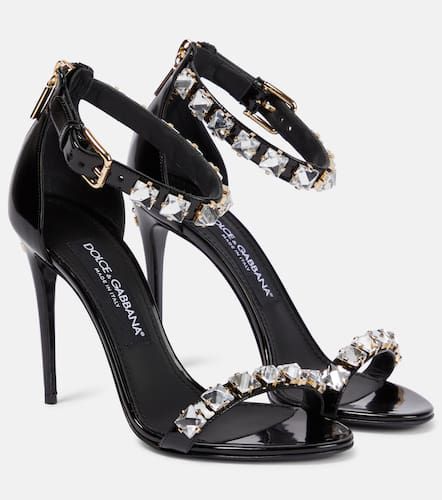 Sandales en cuir verni à cristaux - Dolce&Gabbana - Modalova