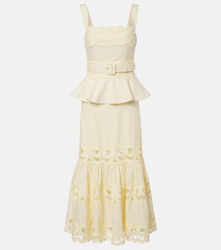 Robe midi en lin et coton - Self-Portrait - Modalova