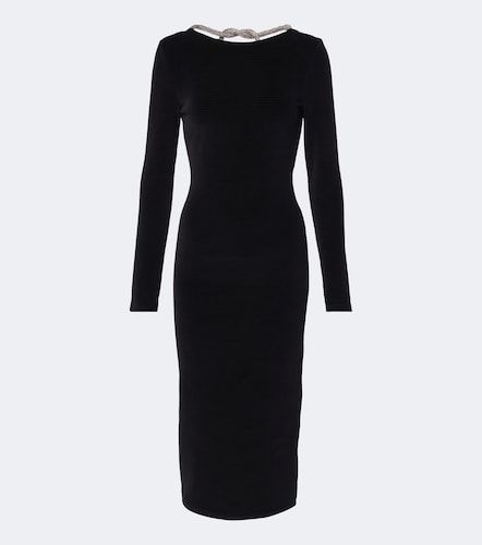 Robe midi en coton mélangé à ornements - Balmain - Modalova