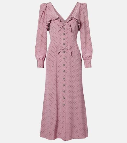 Robe midi en soie à pois - Alessandra Rich - Modalova