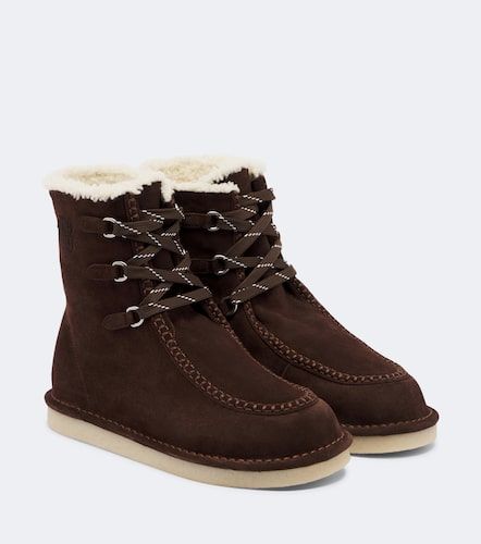 Bottines en daim et shearling - Miu Miu - Modalova