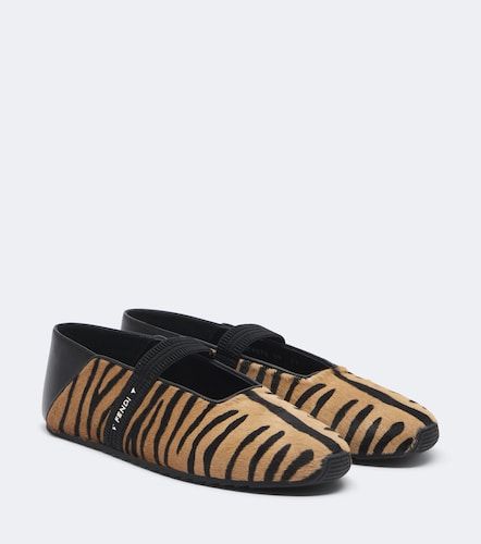 Ballerines Mary Jane en cuir façon poulain - Fendi - Modalova