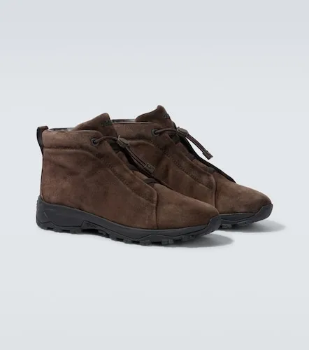 Zegna Baskets Triple Stitch en daim - Zegna - Modalova