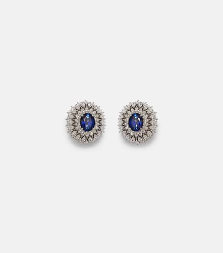 Boucles d'oreilles Y-Couture en or blanc 18 ct, diamants et saphirs - Yeprem - Modalova
