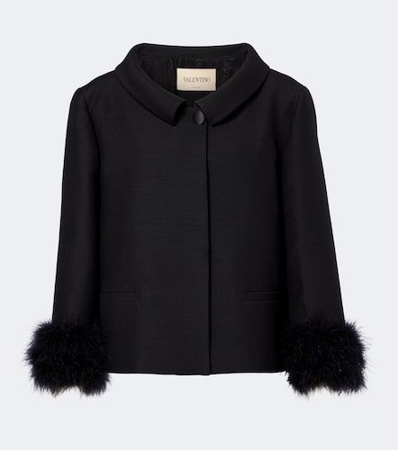 Veste en Crêpe Couture à plumes - Valentino Garavani - Modalova