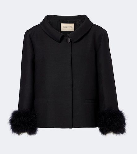 Veste en Crêpe Couture à plumes - Valentino Garavani - Modalova
