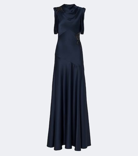 Robe longue en satin à ornements - Erdem - Modalova