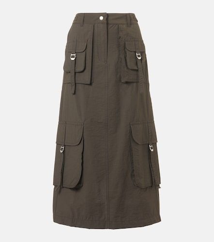 Jupe midi en coton mélangé à logo - Acne Studios - Modalova