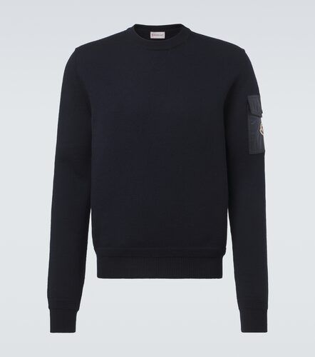 Pull en laine vierge à logo - Moncler - Modalova