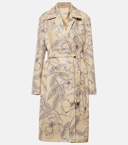 Trench-coat en laine mélangée à imprimé floral - Dries Van Noten - Modalova