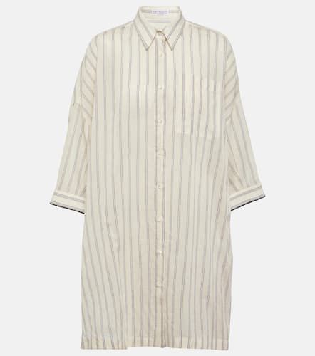 Chemise rayée en coton et soie - Brunello Cucinelli - Modalova