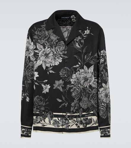 Chemise en soie à pois et fleurs - Dolce&Gabbana - Modalova