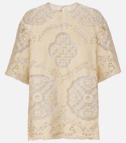 Top en coton mélangé à motif floral - Valentino Garavani - Modalova
