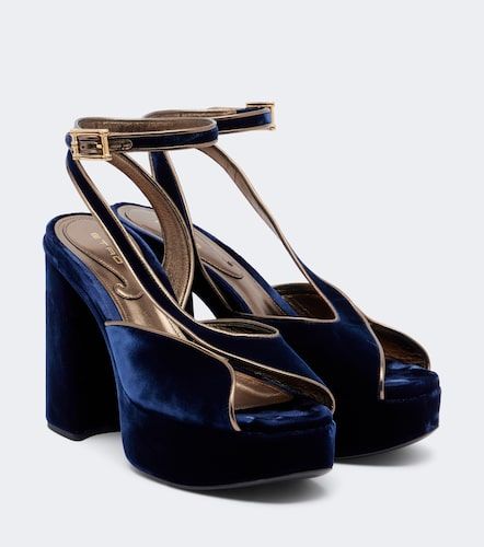 Etro Sandales à plateau en velours - Etro - Modalova