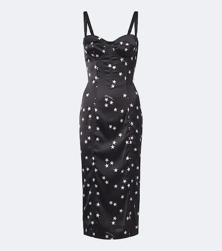 Robe midi en satin à imprimé - Dolce&Gabbana - Modalova