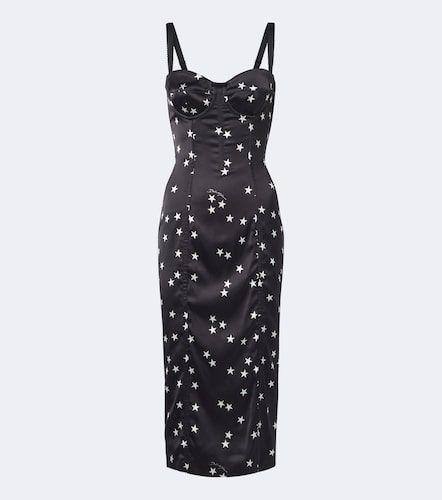 Robe midi en satin à imprimé - Dolce&Gabbana - Modalova