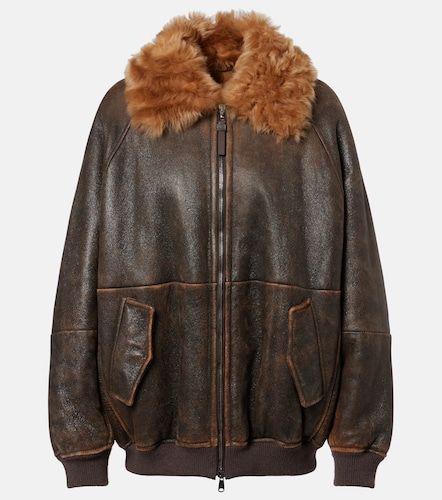 Veste blouson Monili en cuir - Brunello Cucinelli - Modalova