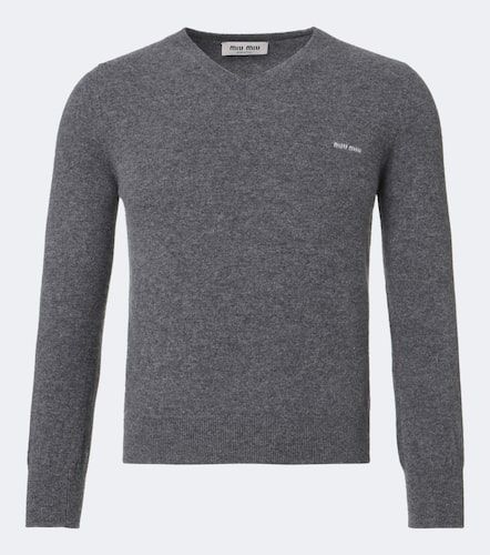 Pull en laine vierge à logo - Miu Miu - Modalova