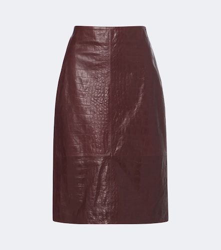 Jupe midi Nathaly en cuir façon croco - Arma - Modalova