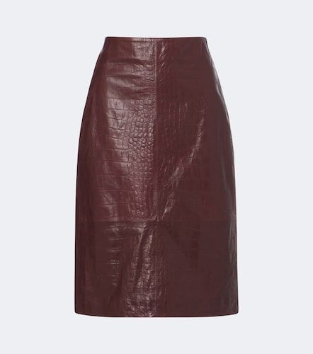 Jupe midi Nathaly en cuir façon croco - Arma - Modalova