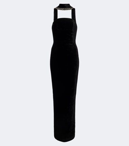 Robe longue en velours à ornements - Roland Mouret - Modalova