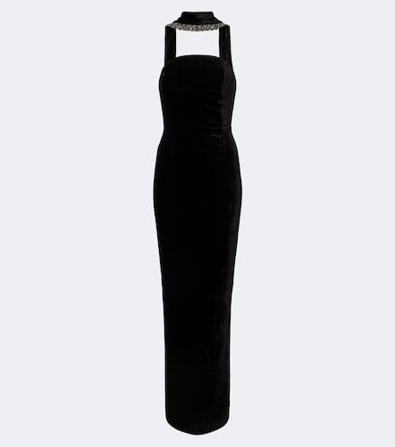 Robe longue en velours à ornements - Roland Mouret - Modalova