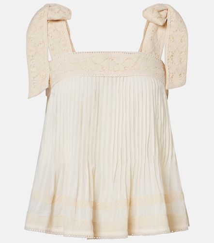Top en coton à finitions en dentelle - Juliet Dunn - Modalova