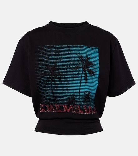 T-shirt court en coton à logo - Balenciaga - Modalova