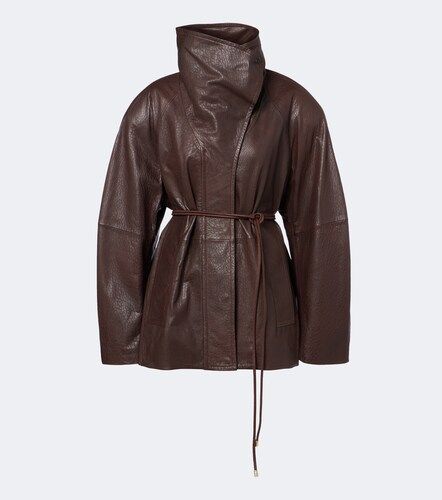 Sportmax Veste en cuir à ceinture - Sportmax - Modalova