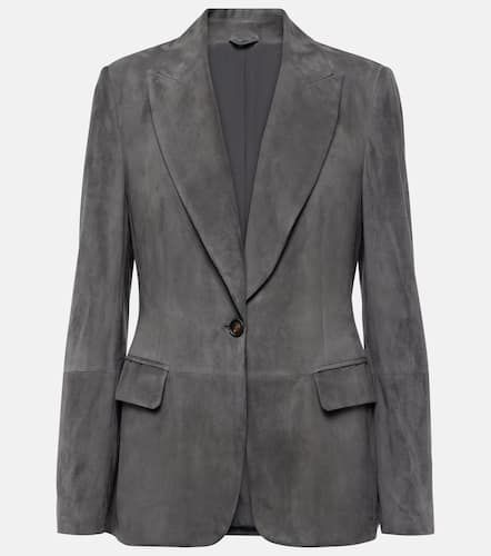 Brunello Cucinelli Blazer en daim - Brunello Cucinelli - Modalova