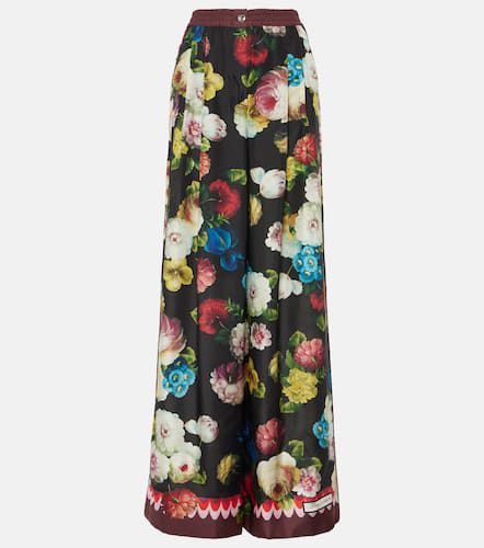 Pantalon ample en soie à fleurs - Dolce&Gabbana - Modalova