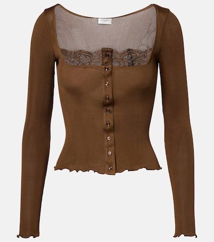 Top en soie à dentelle - Saint Laurent - Modalova