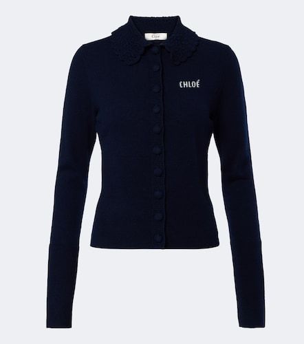 Chloé Cardigan en laine à logo - Chloe - Modalova