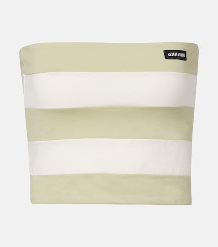 Top bandeau en coton à rayures - Miu Miu - Modalova